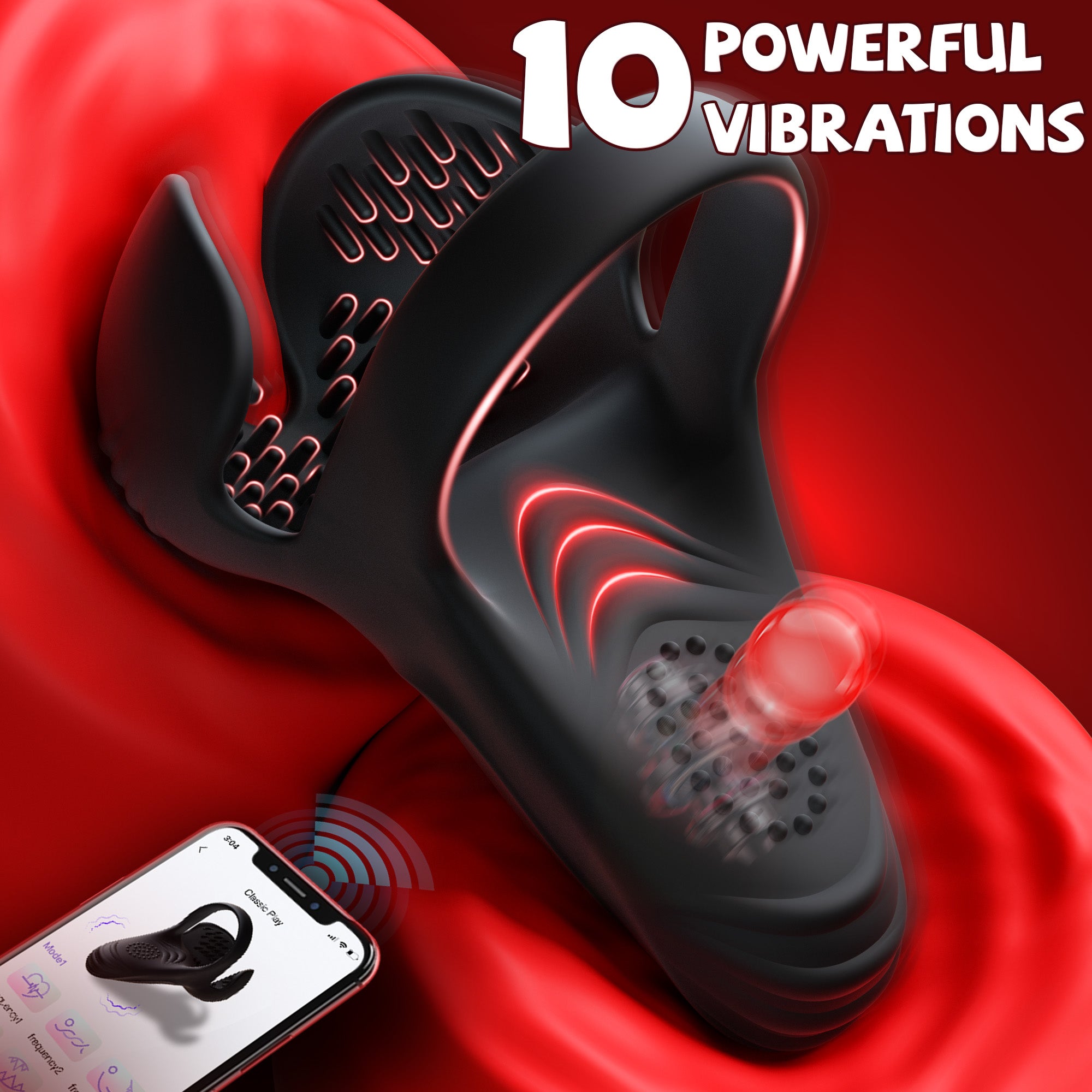 Vibrating Cock Ring for Penis, Balls & Perineum Stimulation