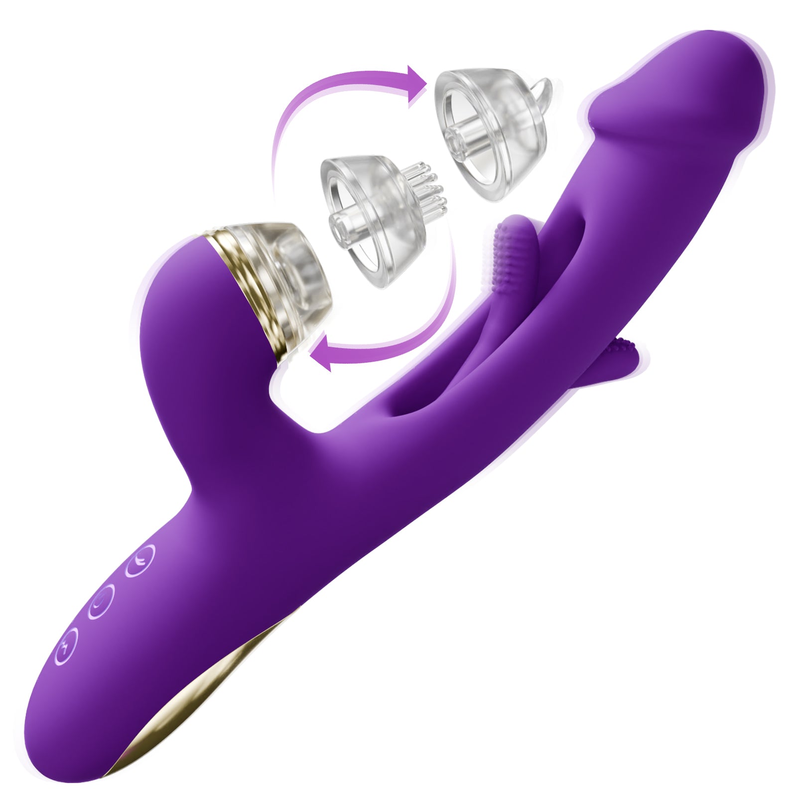 Flapping G-Spot Vibrator with Silicone Sleeves for Tapping, Tickling & Licking