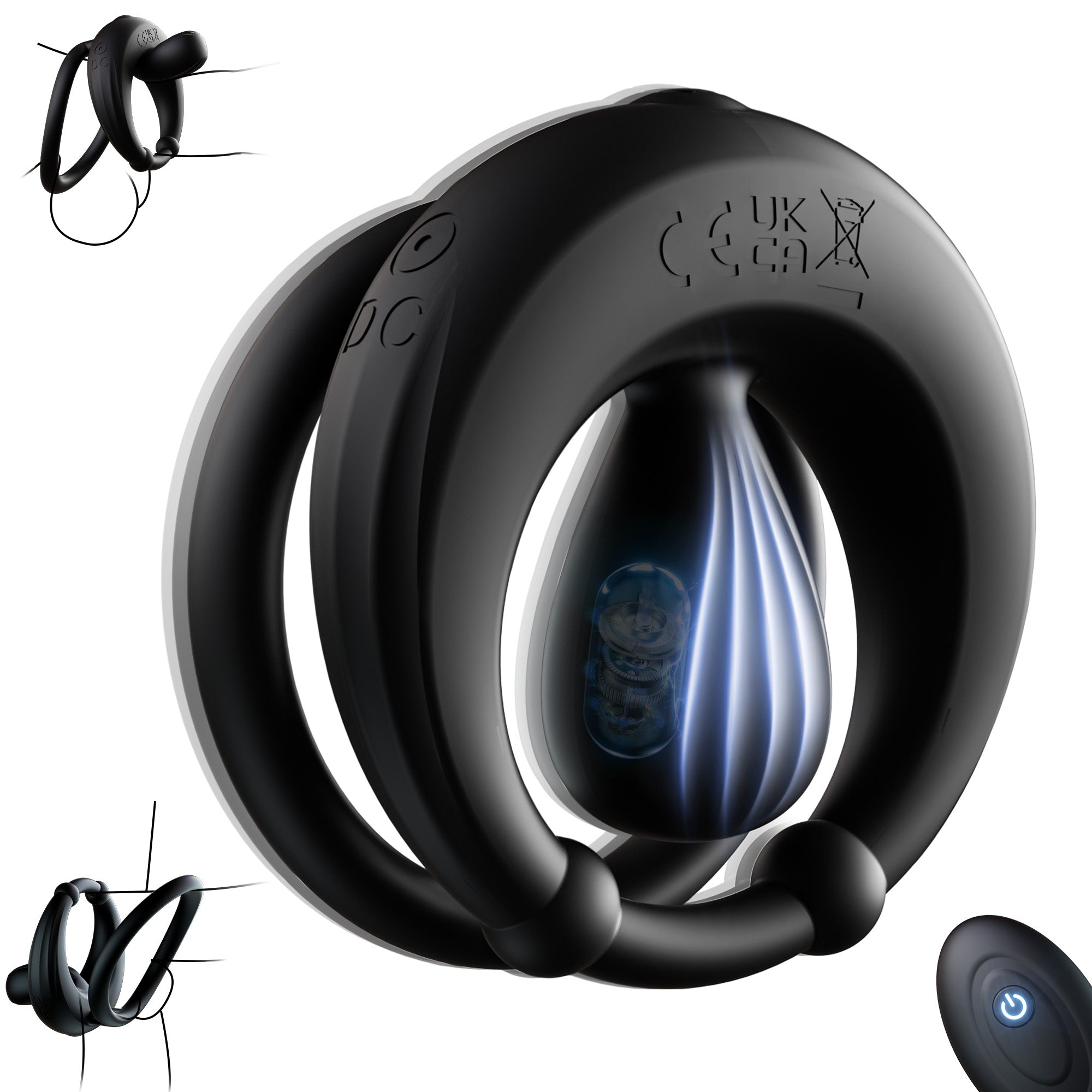 Vibrating Cock Ring Ergonomic Contour, 10 Vibrations Sex Toys for Men