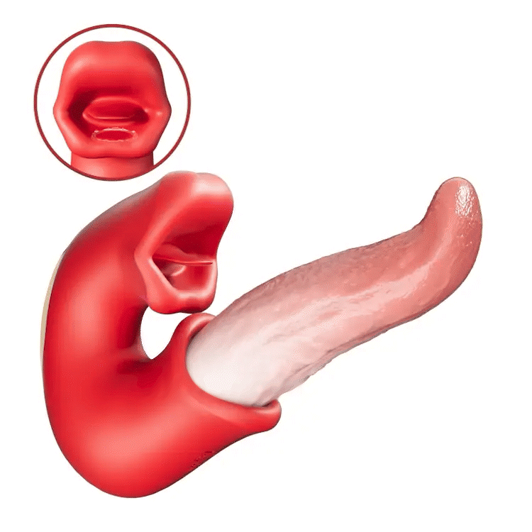 3-in-1 Dildo Vibrator – Rose Toy with G-Spot, Clit & Tongue Action