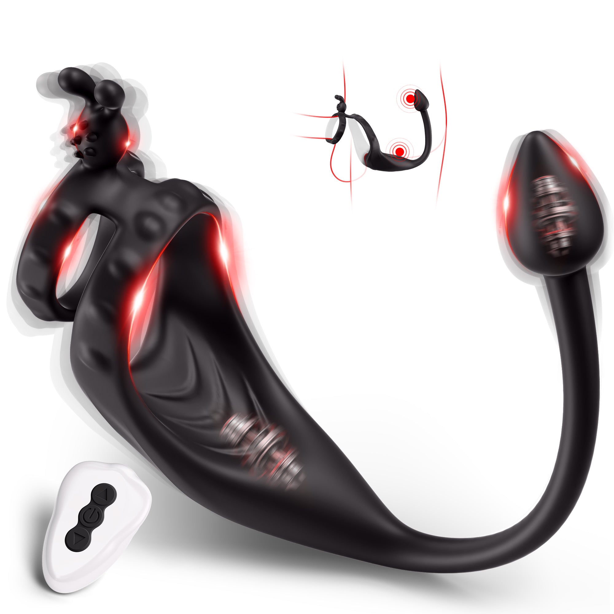 Vibrating Cock Ring,2 Motors & 9 Vibrating Male Sex Toy