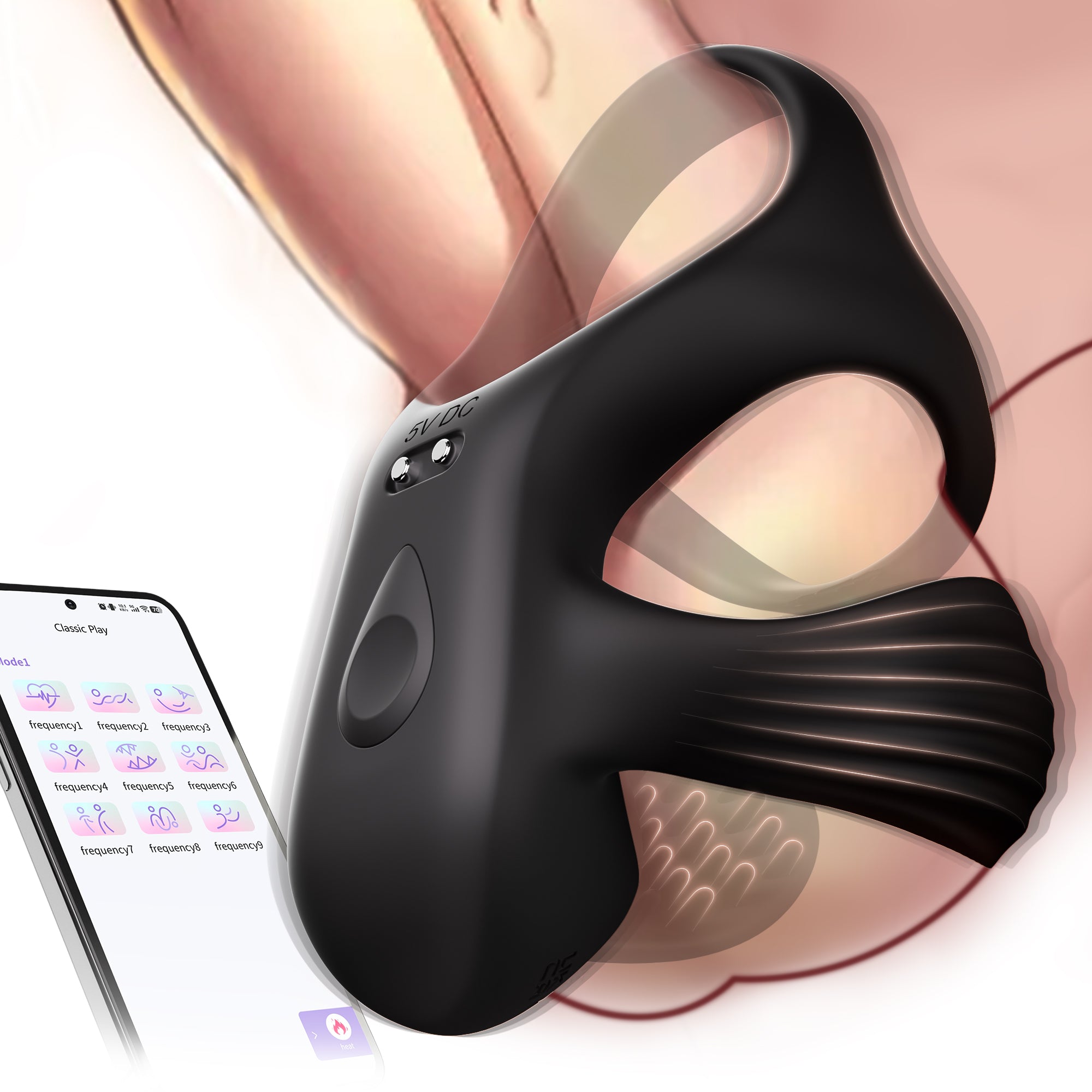 APP Control Vibrating Cock Ring-Fit All Size